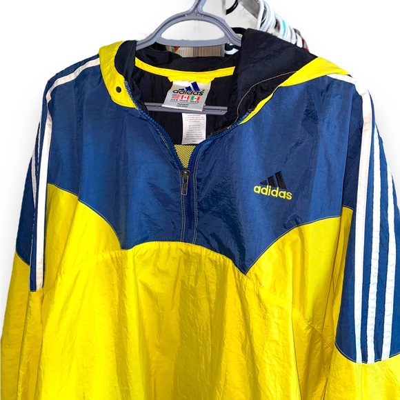 adidas Other - Vintage 90s Adidas Stripes retro quarter zip windbreaker